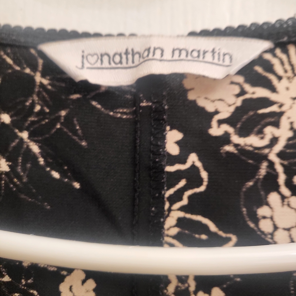 Jonathan Martin Black and Cream Floral Long Sleeve Dress. Y2K Pre-owned - Picture 9 of 10